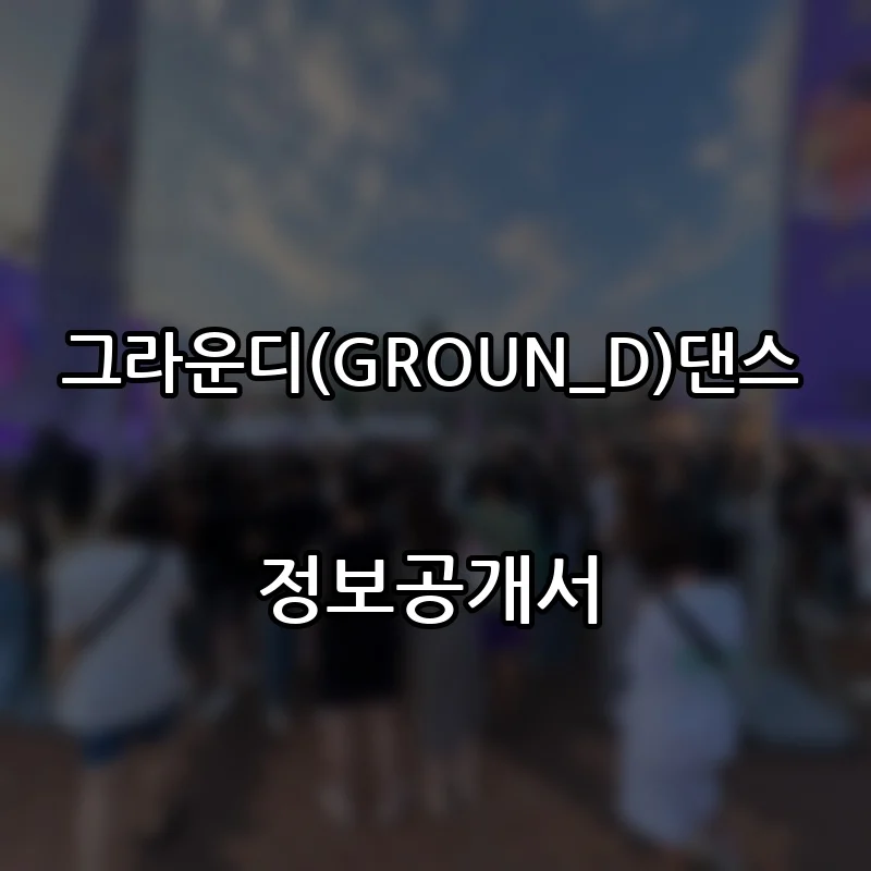 그라운디(GROUN_D)댄스 프랜차이즈 창업 비용 정보공개서 요약