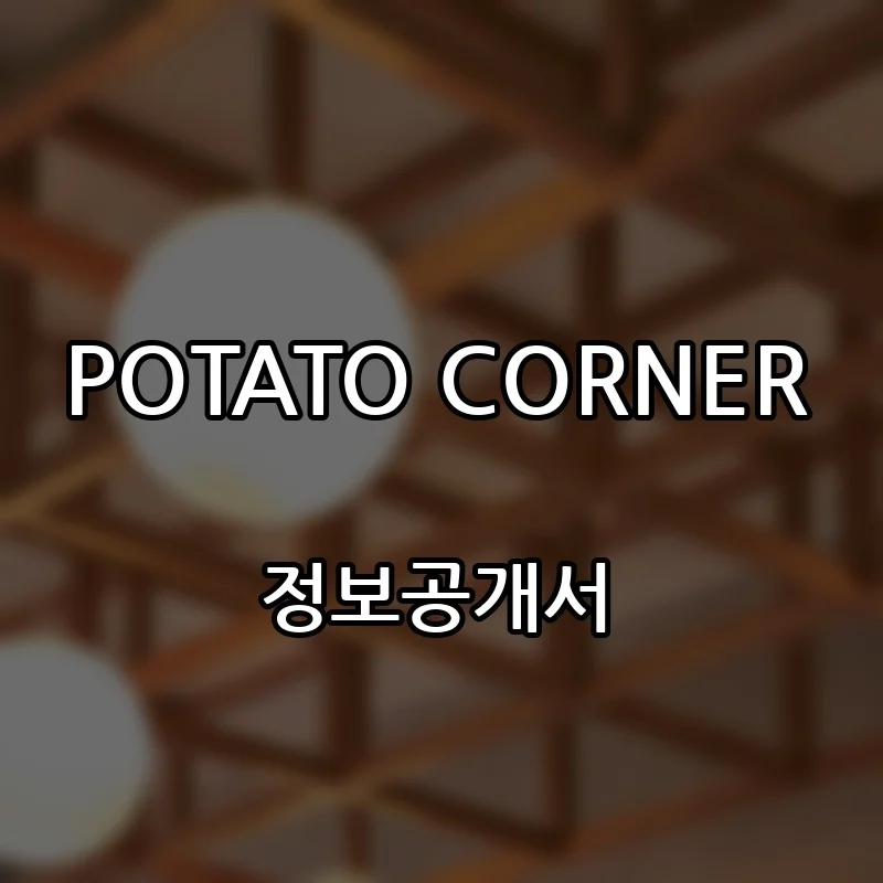 POTATO CORNER 프랜차이즈 창업 비용 정보공개서 요약