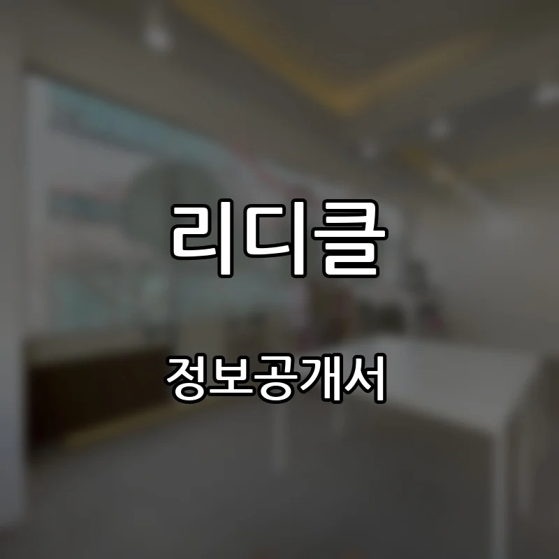 리디클 프랜차이즈 창업 비용 정보공개서 요약