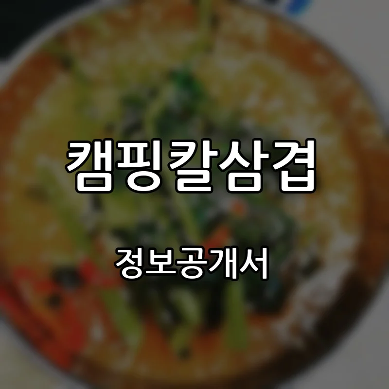캠핑칼삼겹 창업 프랜차이즈 정보공개서 요약 2026.09.07