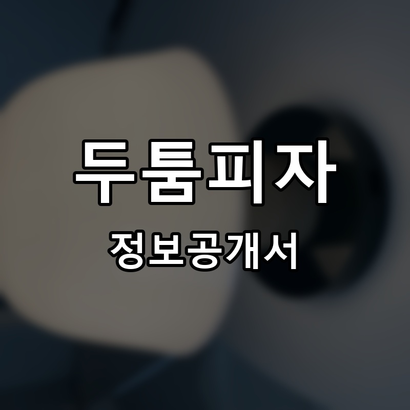 두툼피자 프랜차이즈 정보공개서 요약