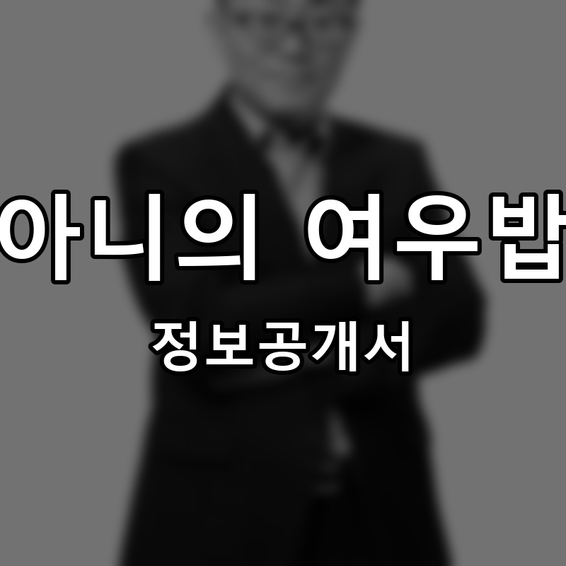 정아니의 여우밥상 프랜차이즈 정보공개서 요약