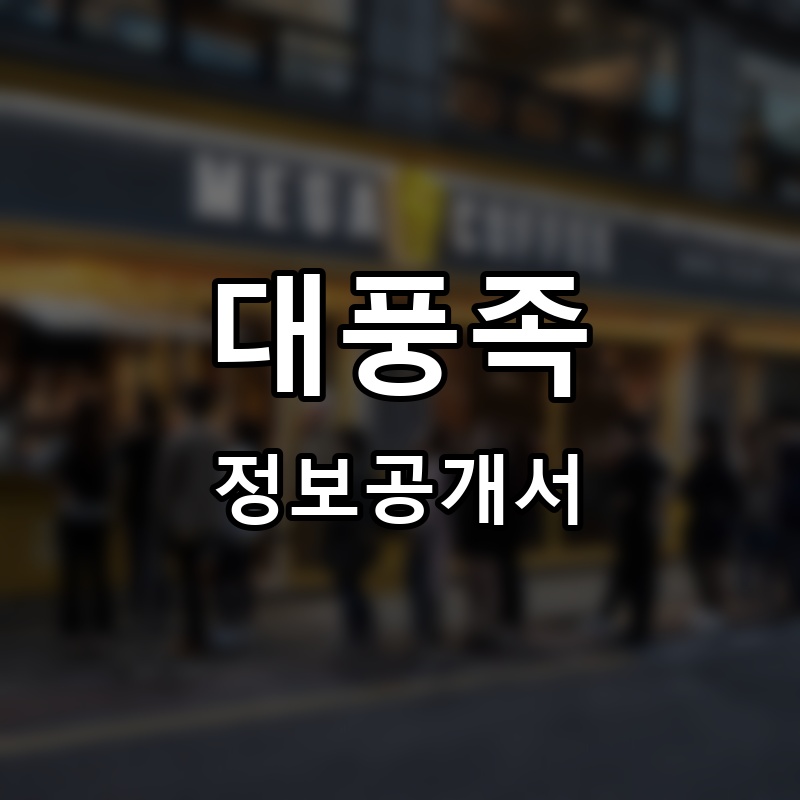 대풍족 프랜차이즈 정보공개서 요약