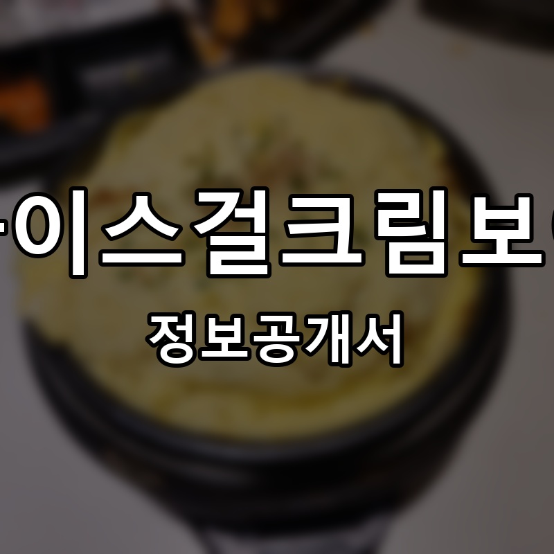 아이스걸크림보이 프랜차이즈 정보공개서 요약