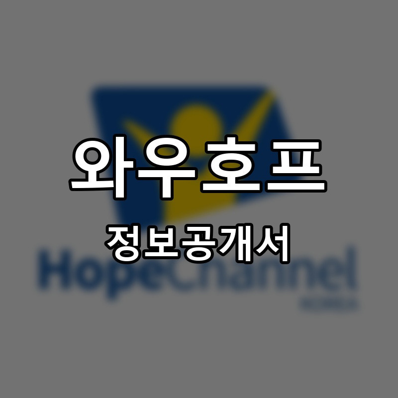 와우호프 프랜차이즈 정보공개서 요약