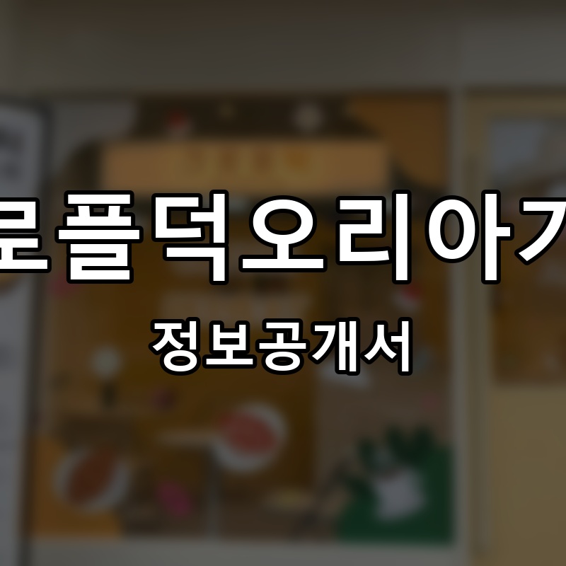 크로플덕오리아가씨 프랜차이즈 정보공개서 요약