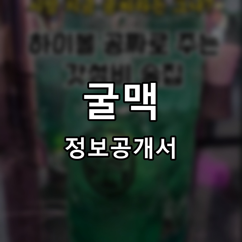 굴맥 프랜차이즈 정보공개서 요약