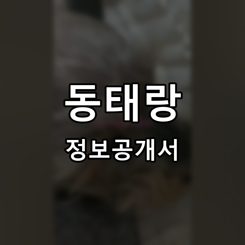 동태랑 프랜차이즈 정보공개서 요약