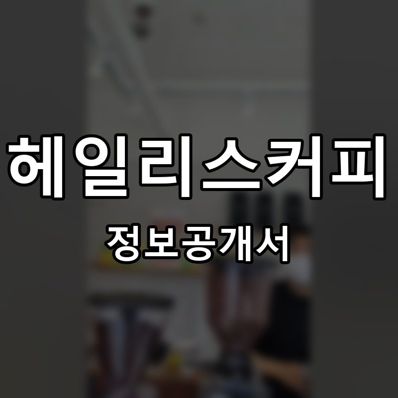 헤일리스커피 프랜차이즈 정보공개서