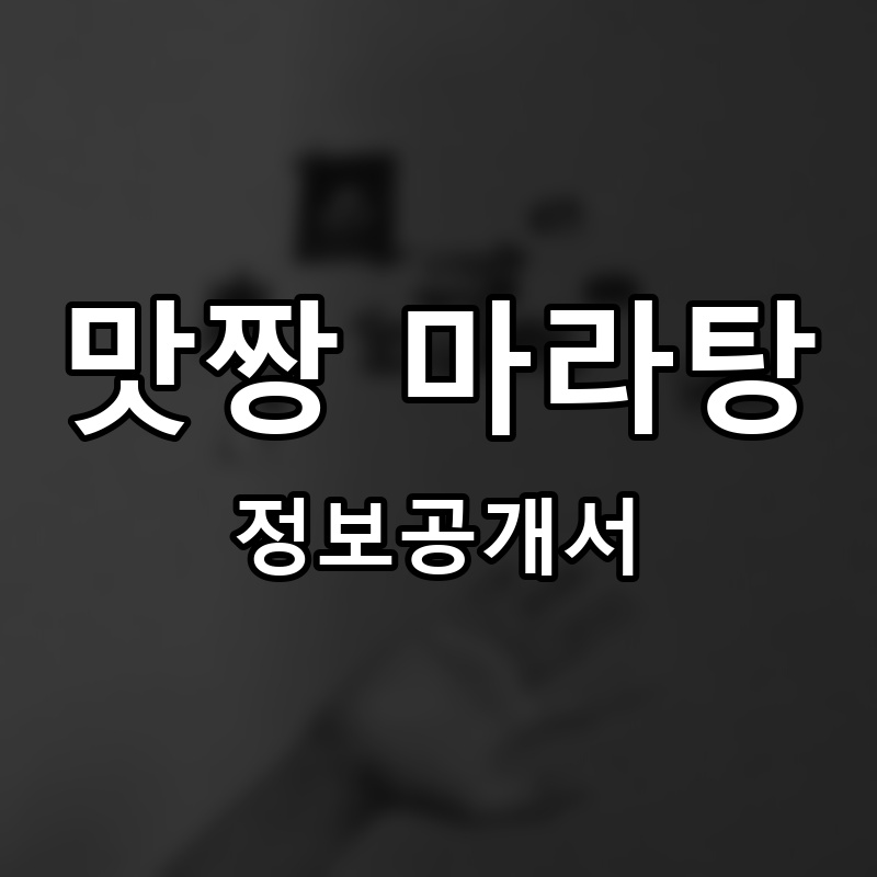 맛짱 마라탕 프랜차이즈 정보공개서