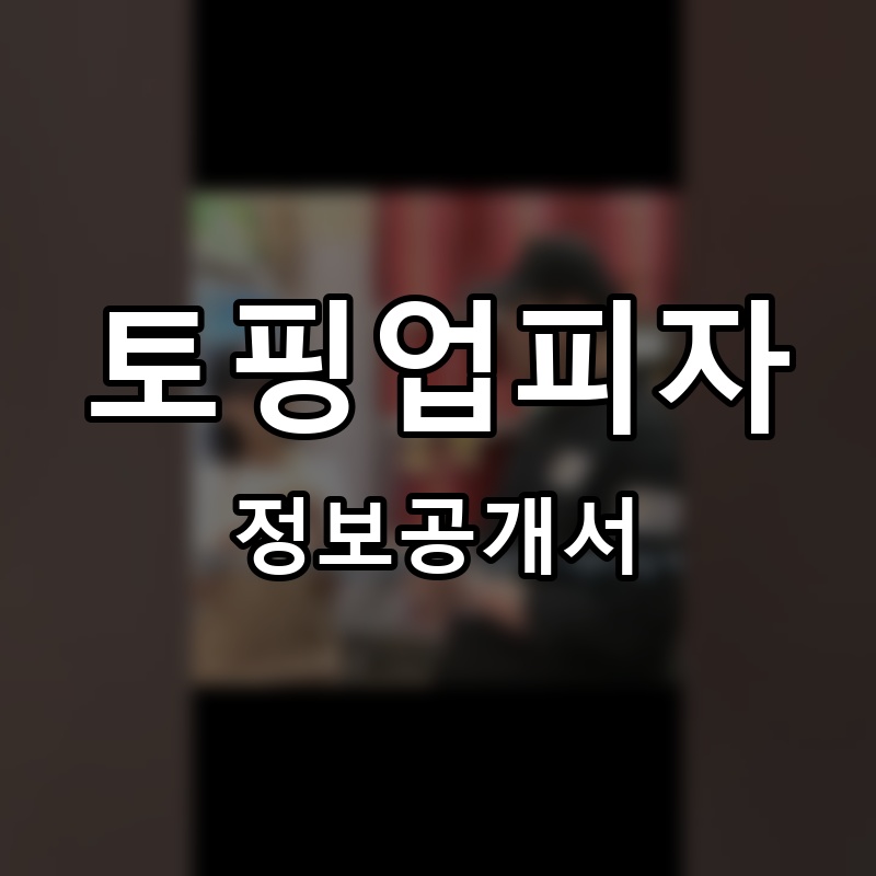 토핑업피자 프랜차이즈 정보공개서