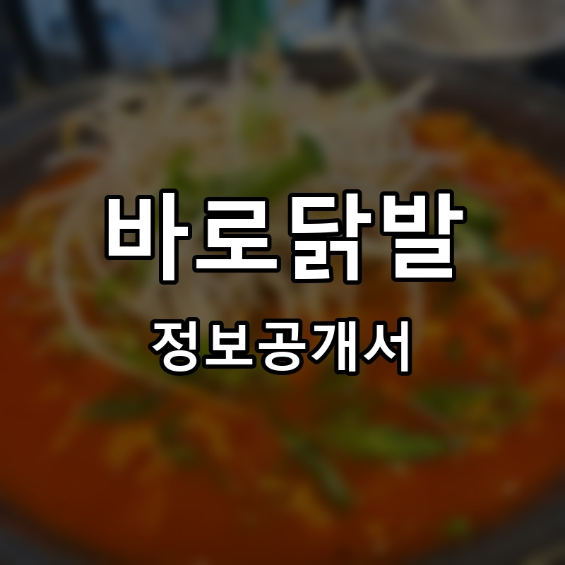 바로닭발 프랜차이즈 정보공개서 요약