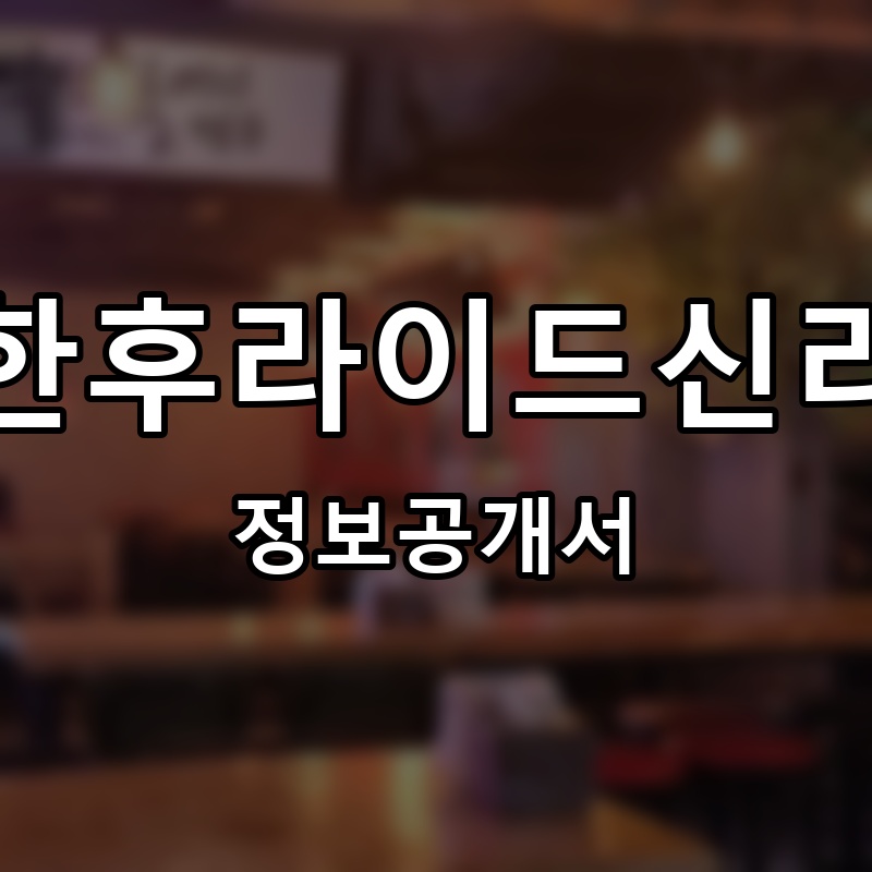 신선한후라이드신라치킨 프랜차이즈 정보공개서 요약