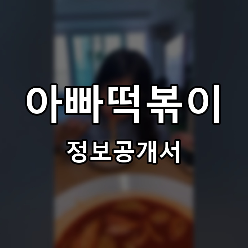 아빠떡볶이 프랜차이즈 정보공개서 요약