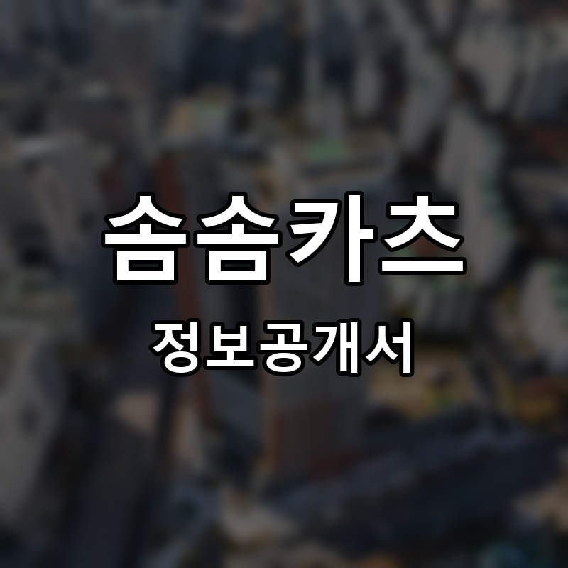 솜솜카츠 프랜차이즈 정보공개서