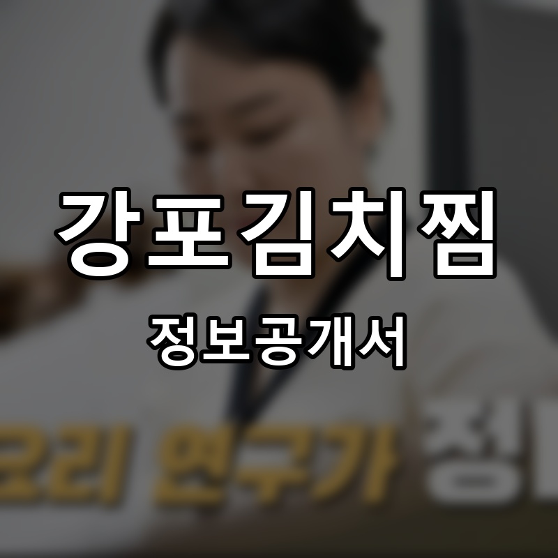 강포김치찜 프랜차이즈 정보공개서 요약