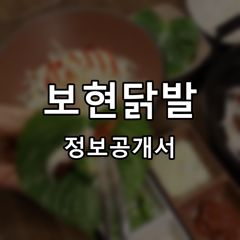 보현닭발 프랜차이즈 정보공개서 요약