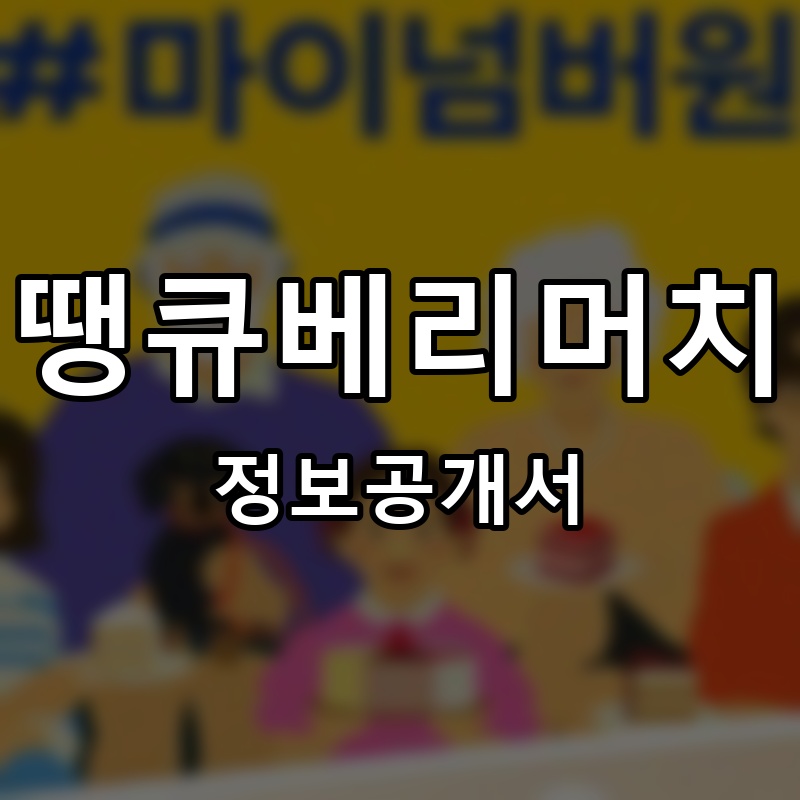 땡큐베리머치 프랜차이즈 정보공개서