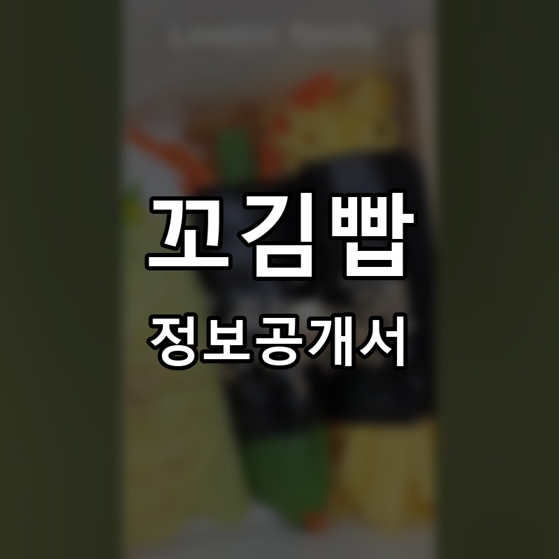 꼬김빱 프랜차이즈 정보공개서 요약