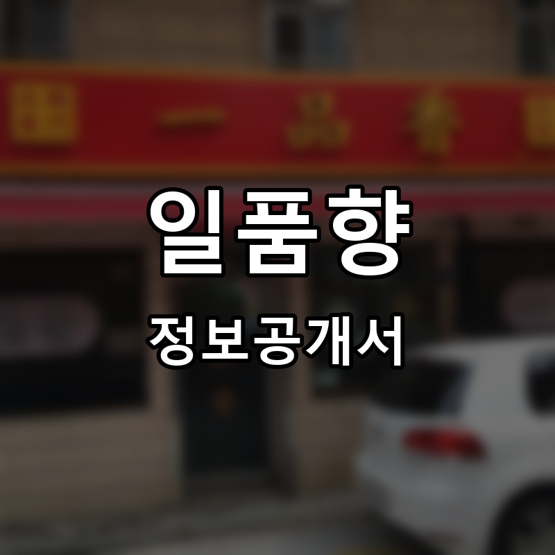 일품향 프랜차이즈 정보공개서 요약