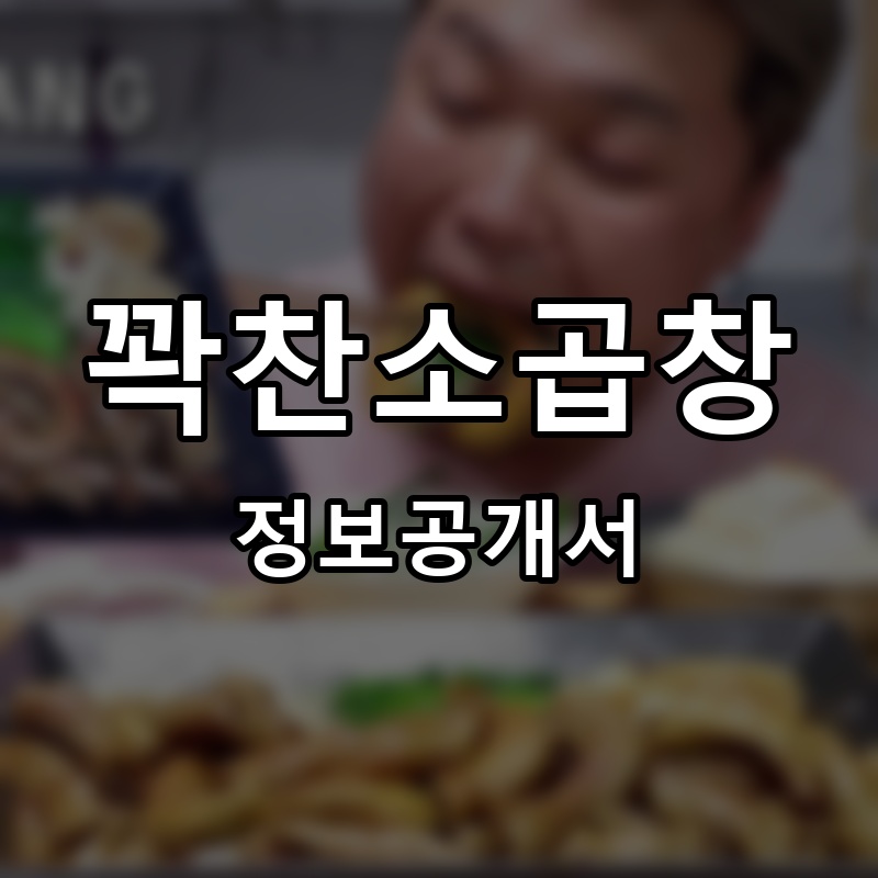 꽉찬소곱창 프랜차이즈 정보공개서 요약