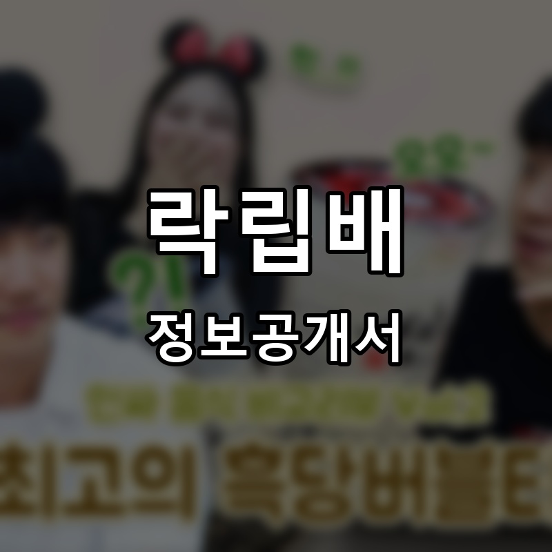 락립배 프랜차이즈 정보공개서 요약