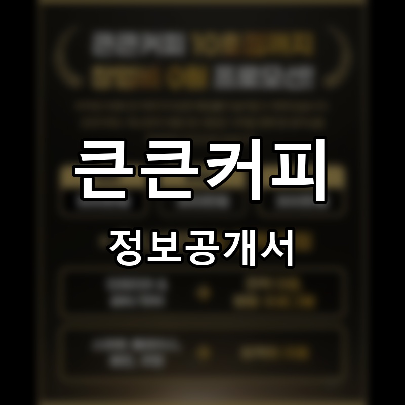 큰큰커피 프랜차이즈 정보공개서 요약