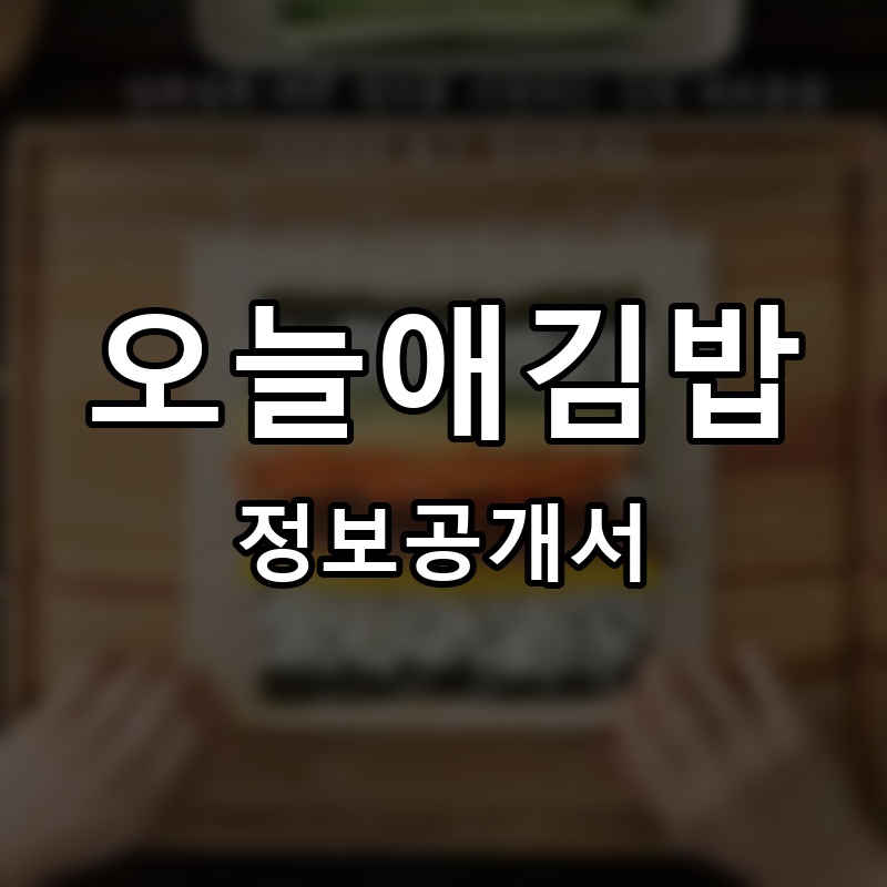 오늘애김밥 프랜차이즈 정보공개서 요약