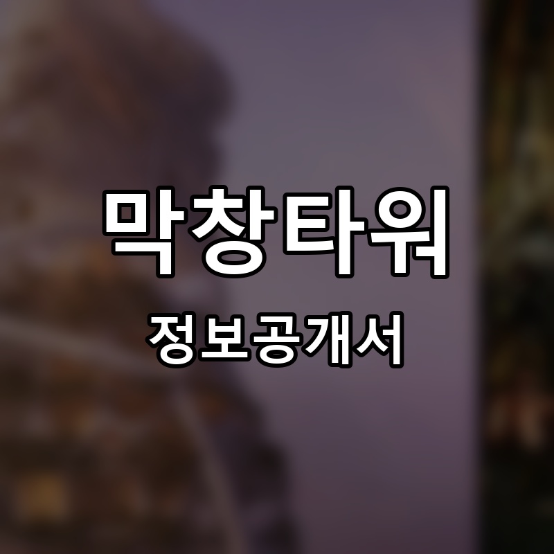 막창타워 프랜차이즈 정보공개서 요약