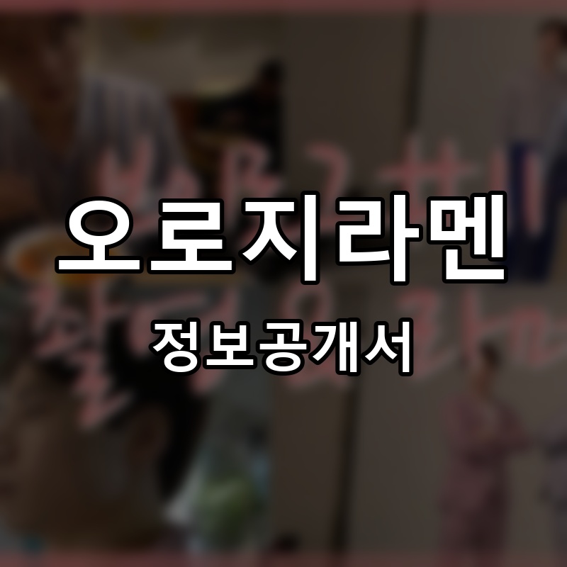 오로지라멘 프랜차이즈 정보공개서 요약