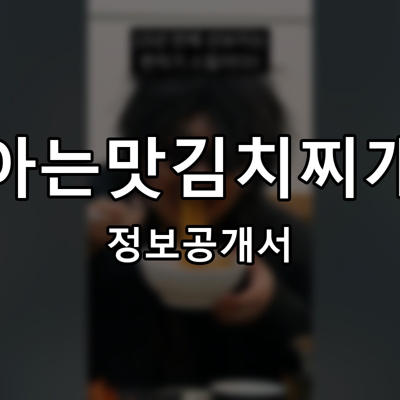 아는맛김치찌개 프랜차이즈 정보공개서 요약