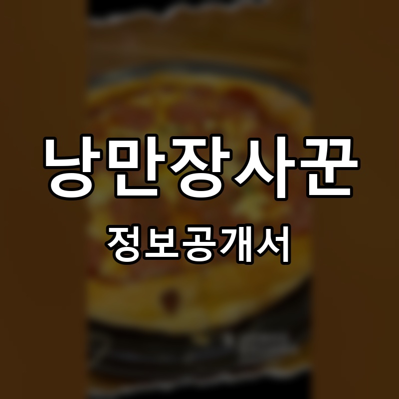 낭만장사꾼 프랜차이즈 정보공개서 요약