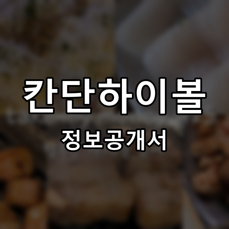 칸단하이볼 프랜차이즈 정보공개서 요약