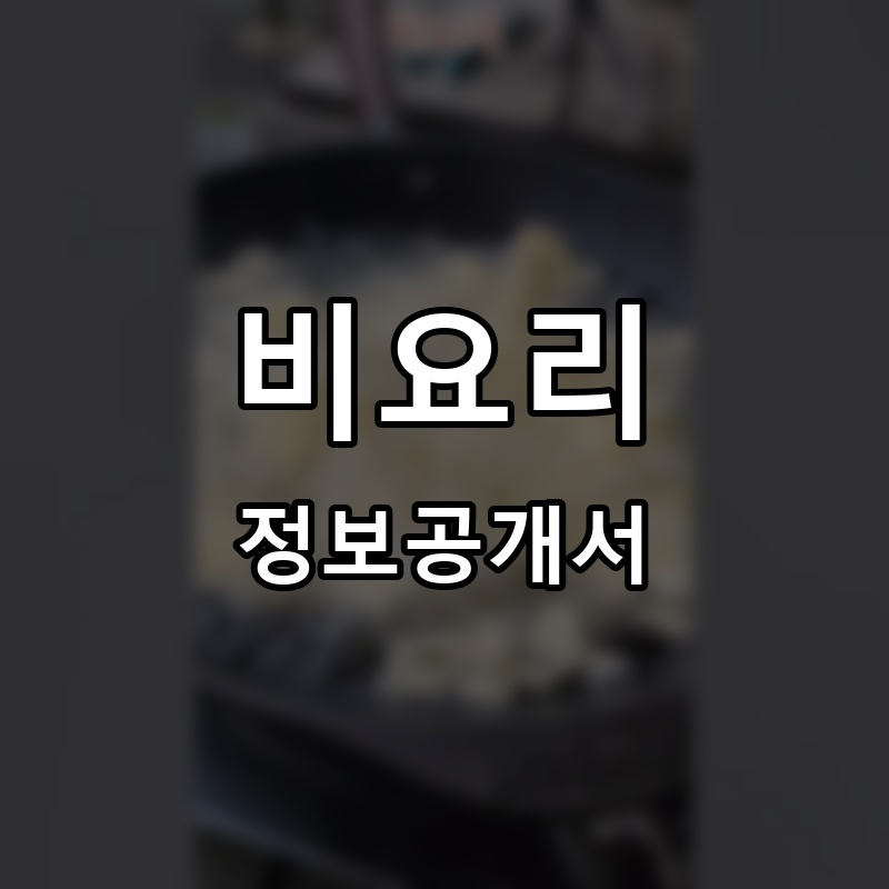 비요리 프랜차이즈 정보공개서 요약