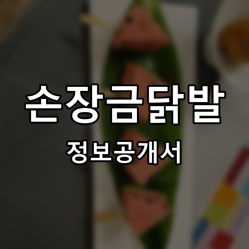 손장금닭발 프랜차이즈 정보공개서 요약