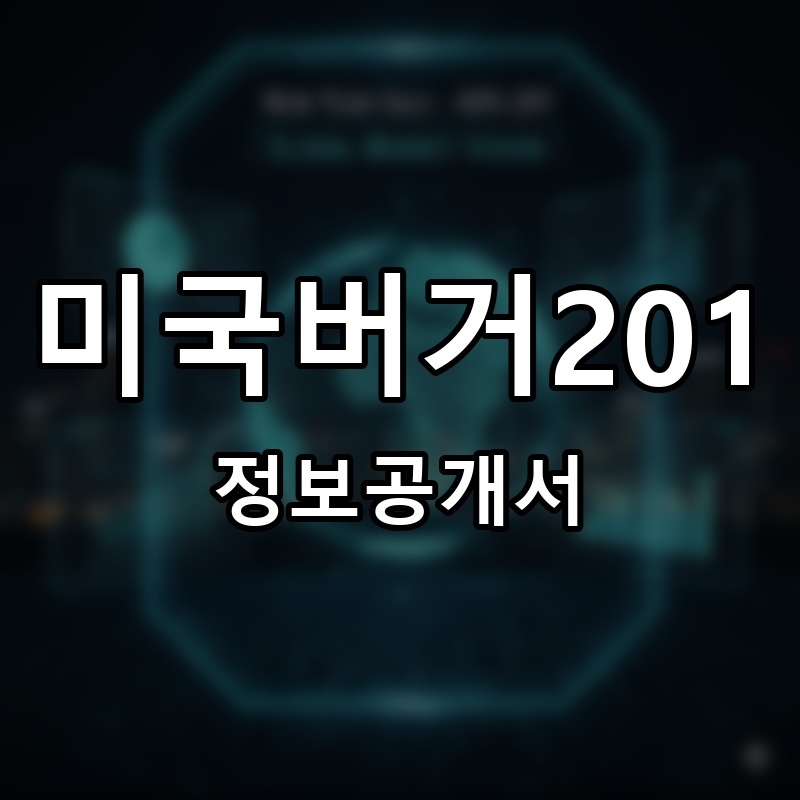 미국버거201 프랜차이즈 정보공개서 요약