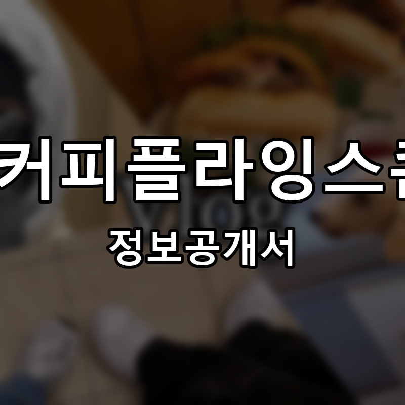 #커피플라잉스콘 프랜차이즈 정보공개서