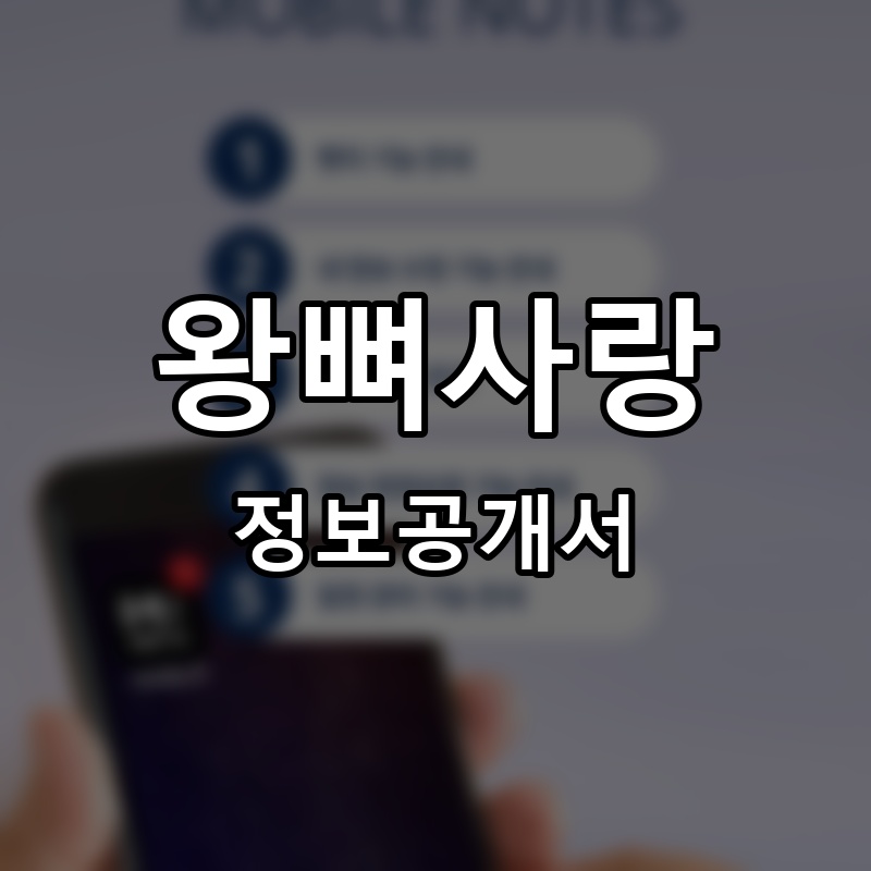 왕뼈사랑 프랜차이즈 정보공개서