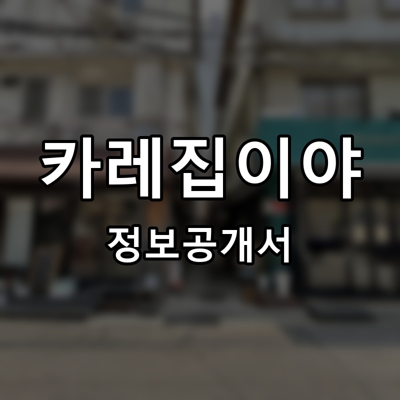카레집이야 프랜차이즈 정보공개서