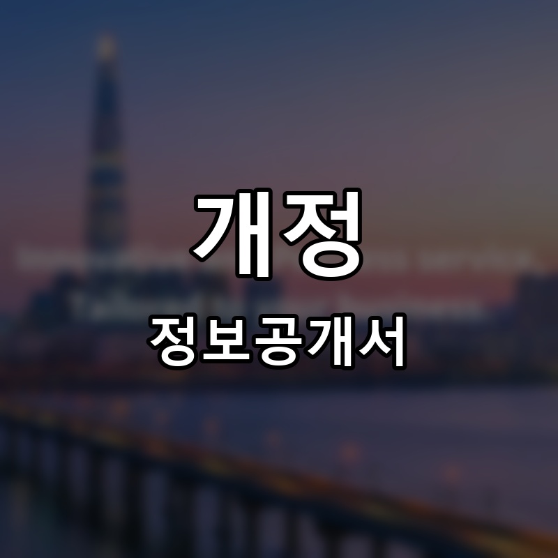 개정 프랜차이즈 정보공개서