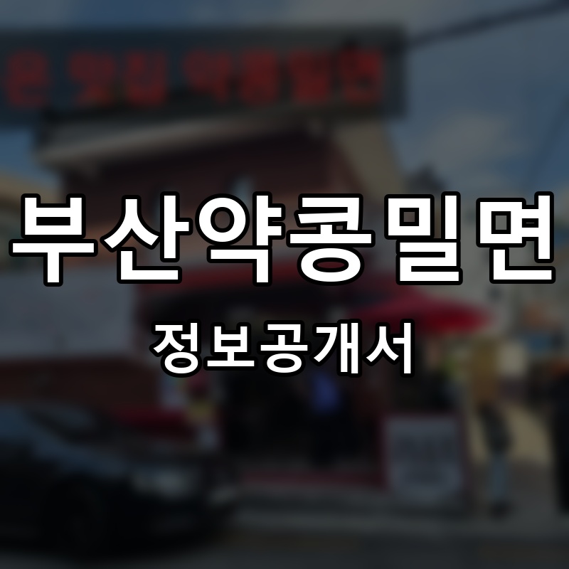 부산약콩밀면 프랜차이즈 정보공개서