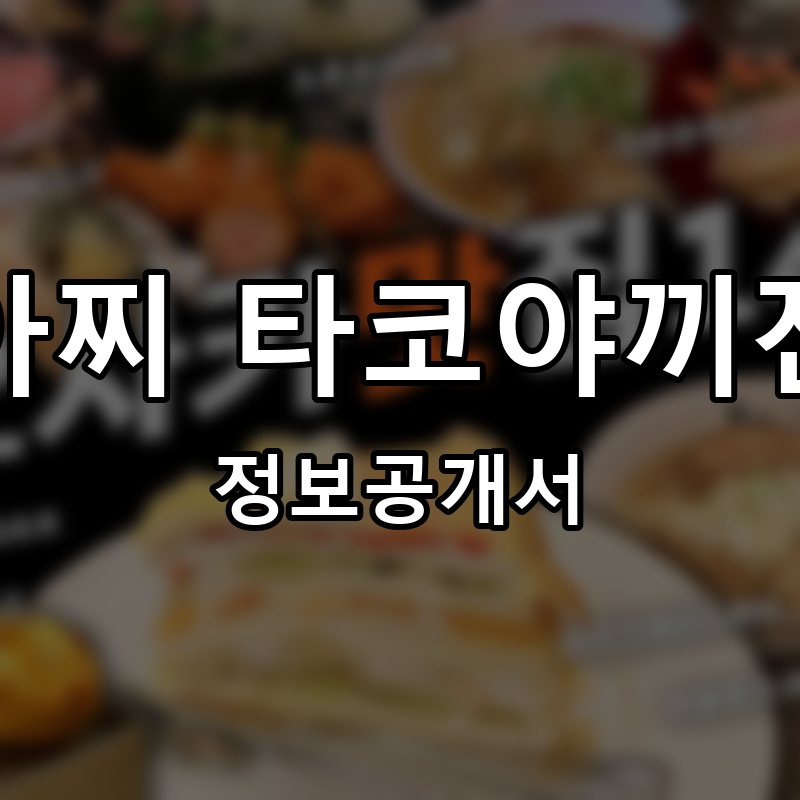 타코아찌 타코야끼전문점 프랜차이즈 정보공개서 요약