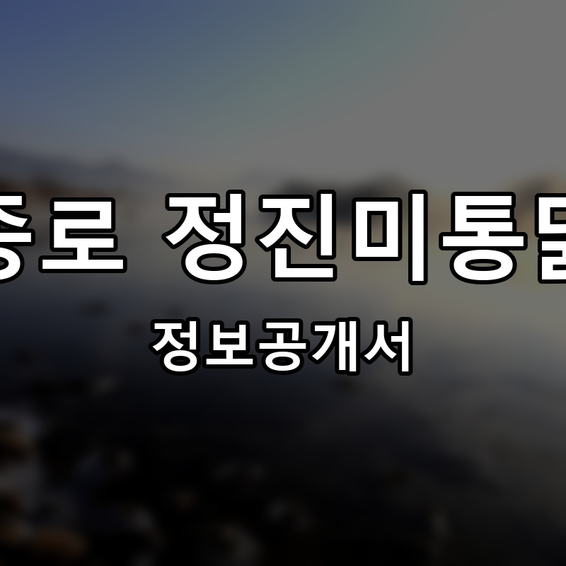 종로 정진미통닭 프랜차이즈 정보공개서 요약