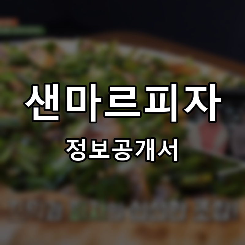 샌마르피자 프랜차이즈 정보공개서 요약