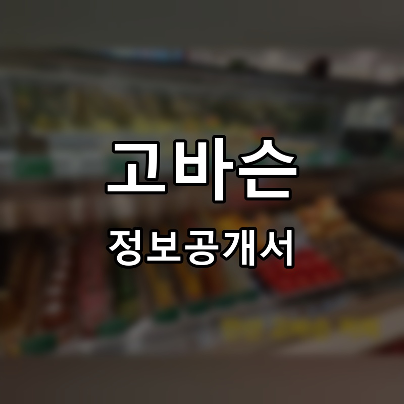 고바슨 프랜차이즈 정보공개서 요약