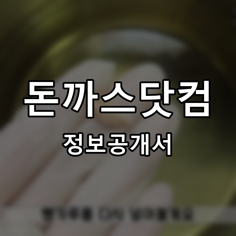 돈까스닷컴 프랜차이즈 정보공개서