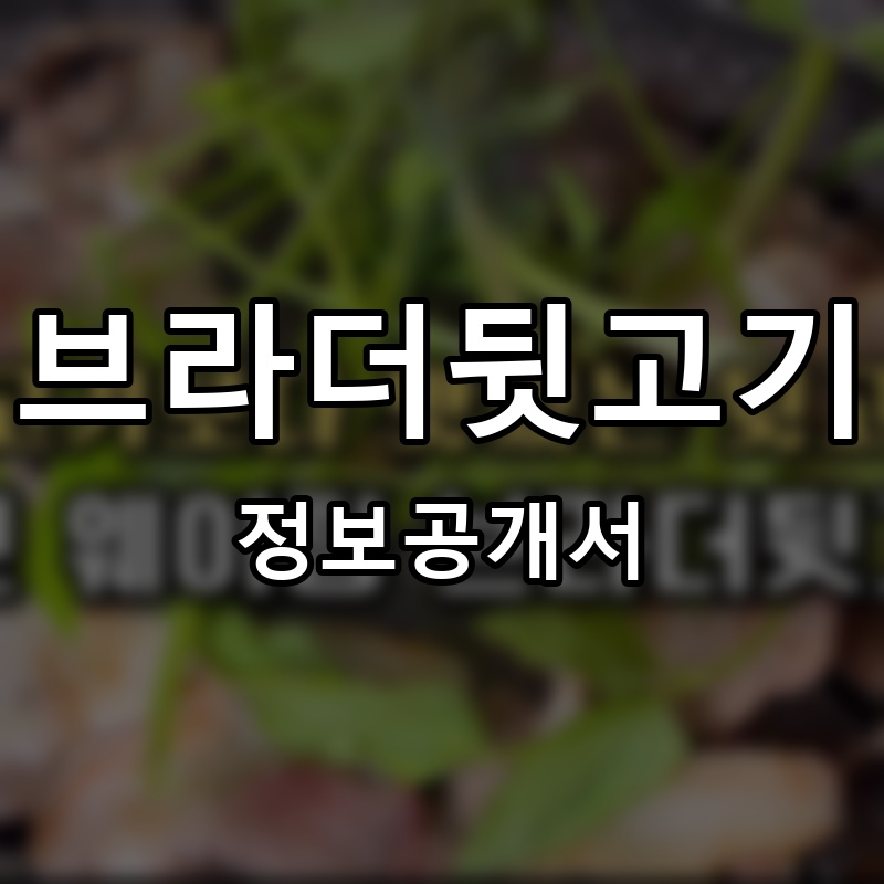 브라더뒷고기 프랜차이즈 정보공개서