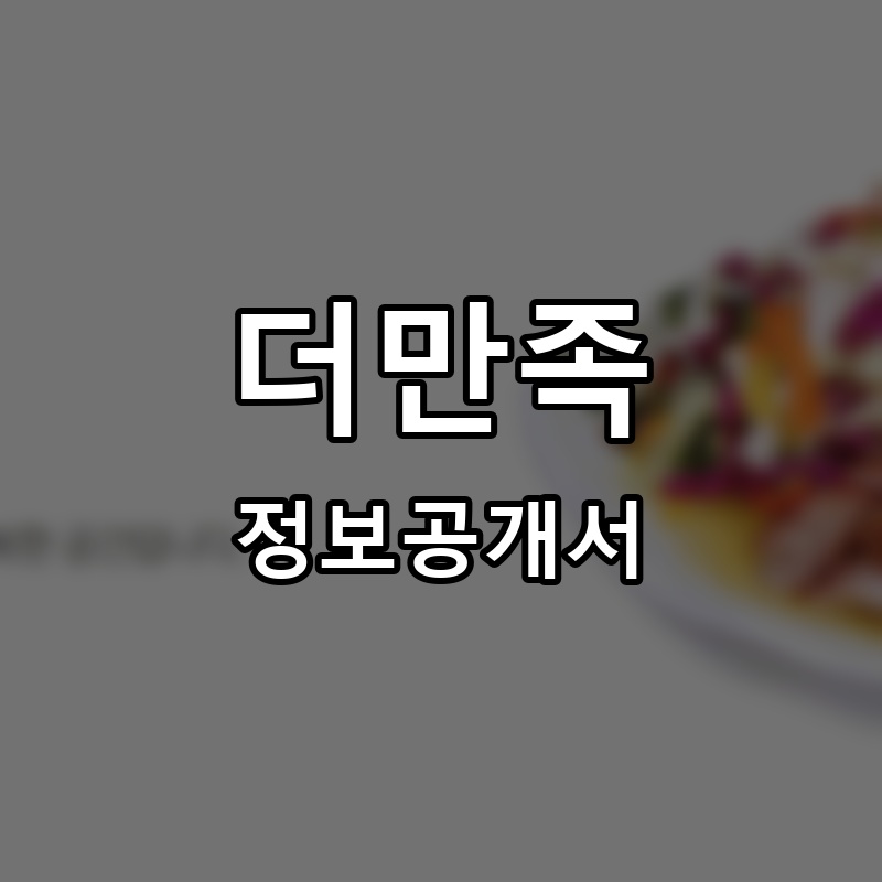 더만족 프랜차이즈 정보공개서 요약