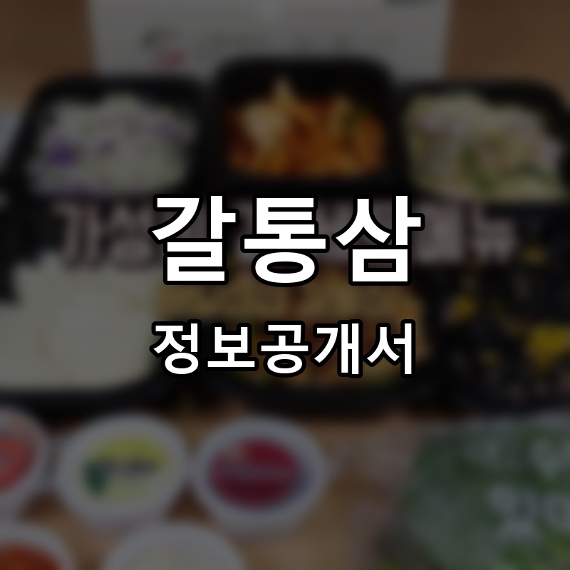 갈통삼 프랜차이즈 정보공개서 요약