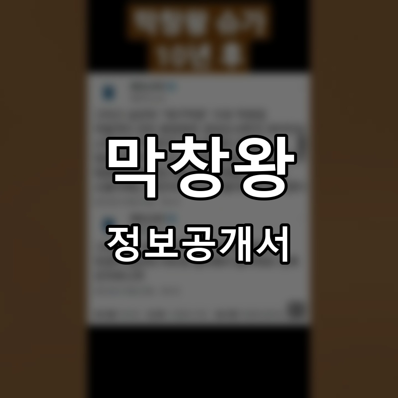 막창왕 프랜차이즈 정보공개서 요약